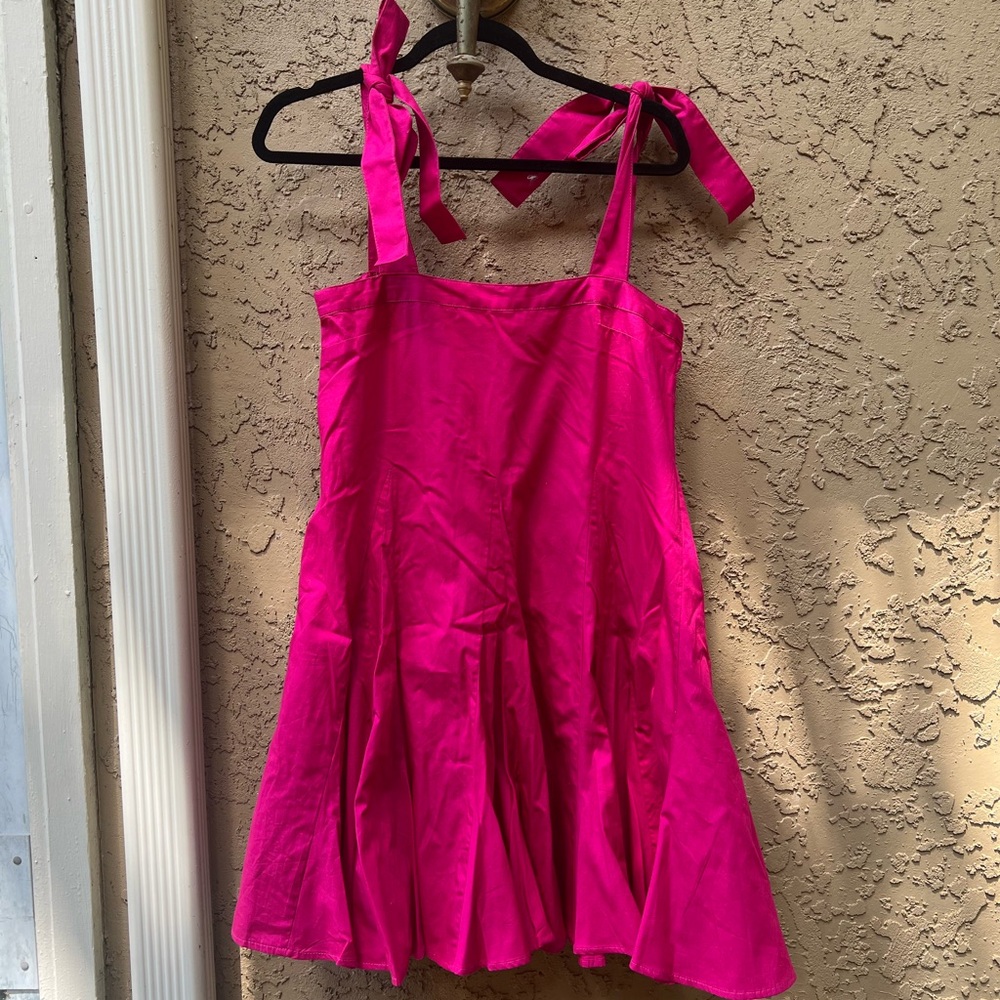 Bloomingdale’s Aqua Pink Tie Strap Mini Dress
